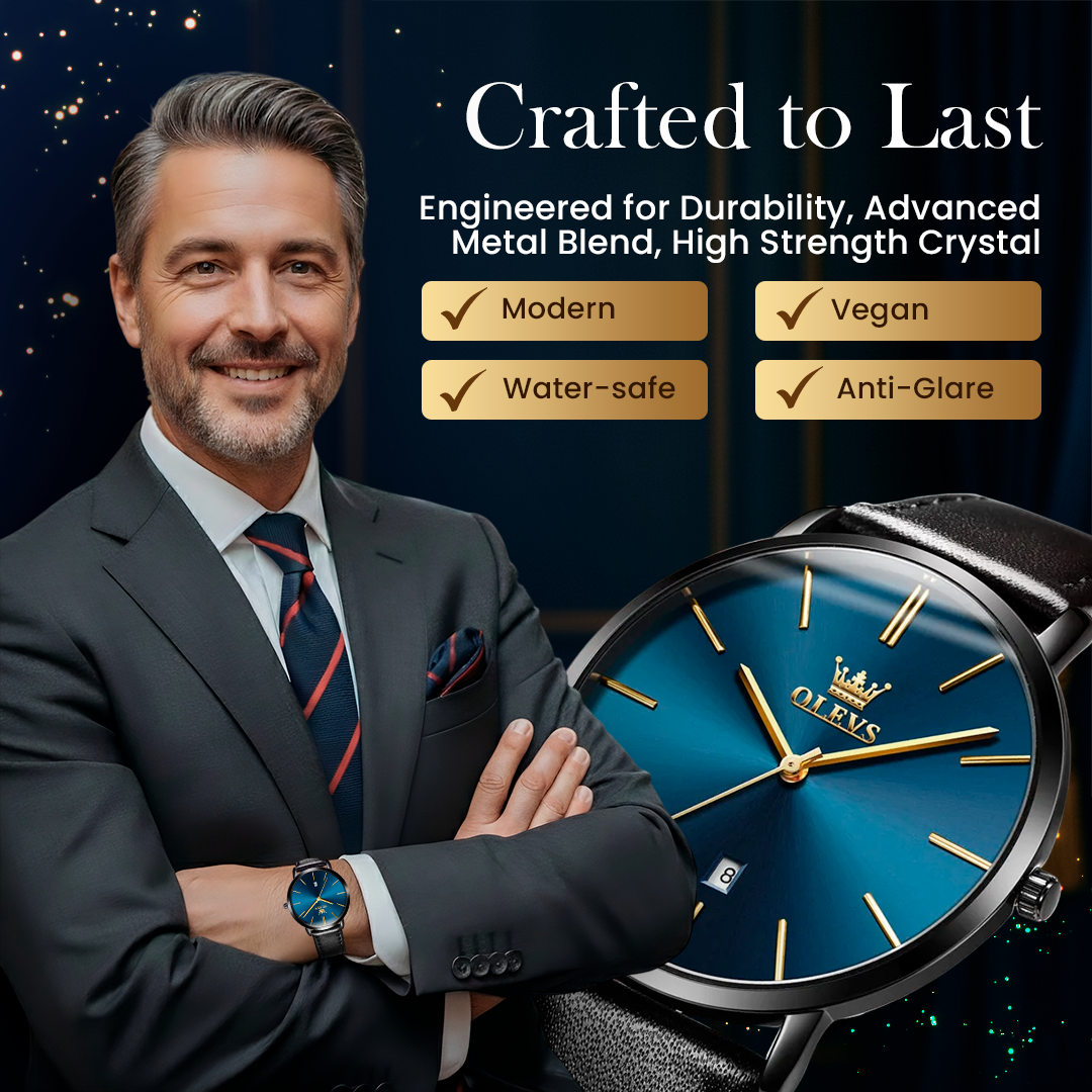 Leather Strap Auto Date Watch