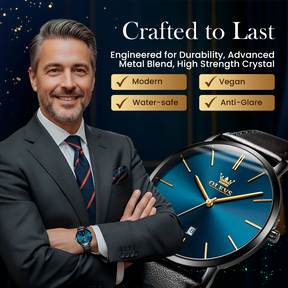 Leather Strap Auto Date Watch